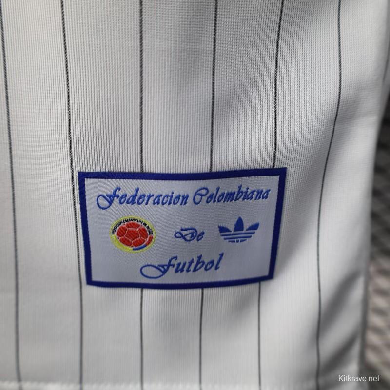 2026 Player Version Colombia White with Blue Vertical Stripe Jersey