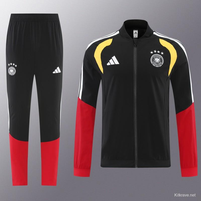 2026 Germany Black Full Windbreaker + Long Pants