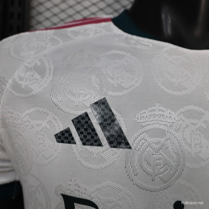25/26 Player Version Real Madrid White with Subtle Crest Pattern Jersey