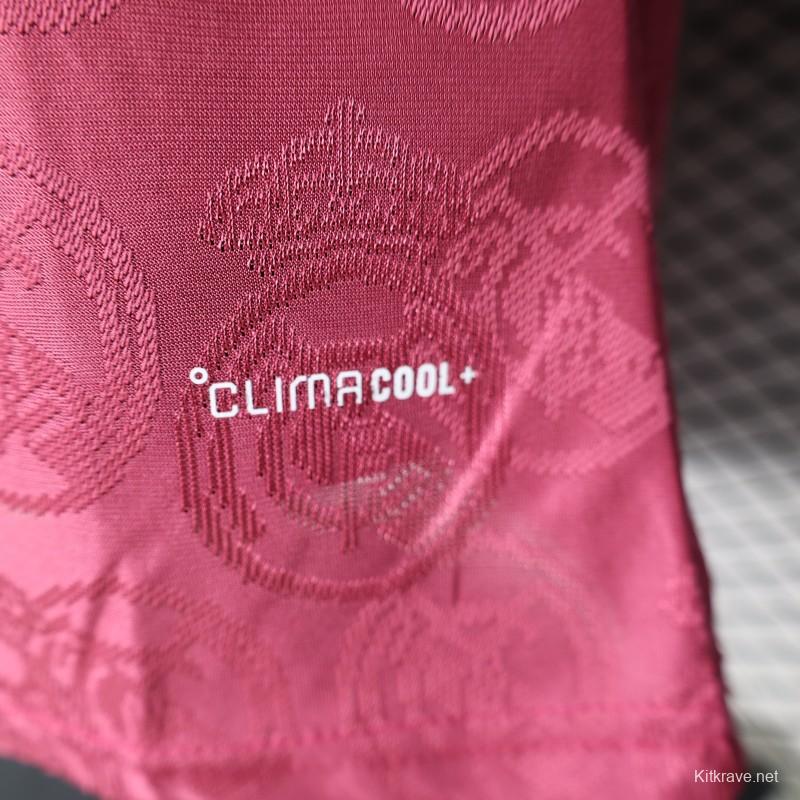 25/26  Player Version Real Madrid Third Dark Pink with all-over embossed crest pattern Jersey