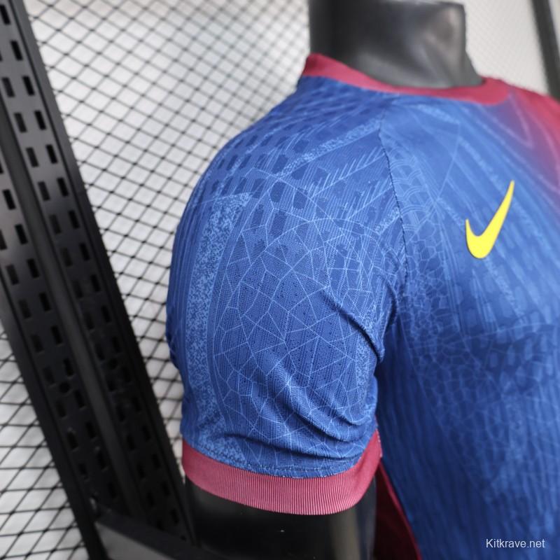 Player Version 25/26 FC Barcelona Blue & Burgundy with Geometric Gradient Pattern Jersey