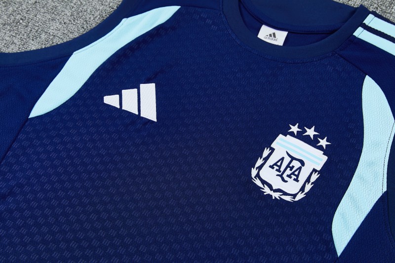 26/27 Argentina Navy Blue Sleeveless Training Vest +Soccer Shorts