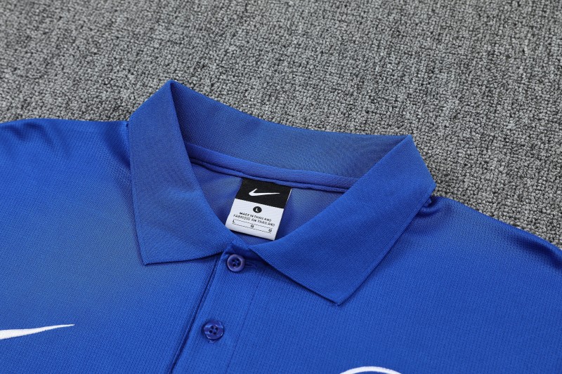 26/27  Chelsea Blue Polo Training Shirt + Black  Long Pants Tracksuit