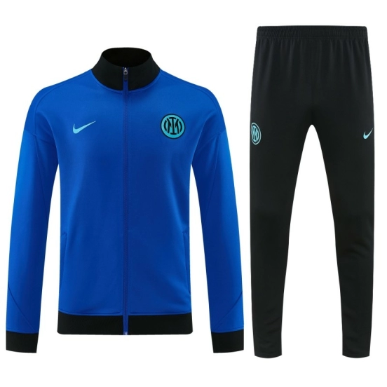 26/27 Inter Milan Blue Full Zipper Jacket Tracksuit + Black Long Pants