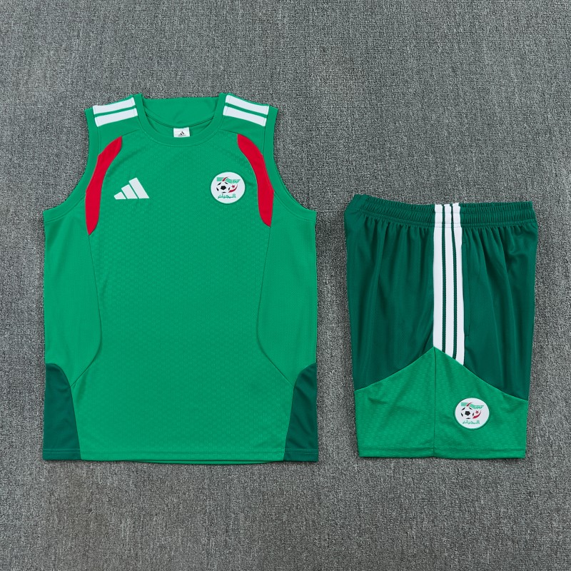 26/27  Algeria Green Sleeveless Training Vest +Shorts Set