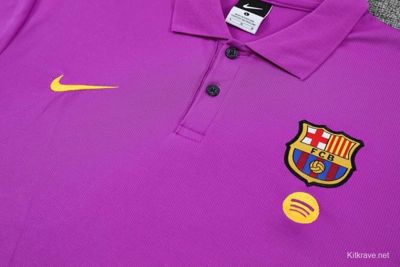 26/27 Barcelona  Purple  Polo Training Shirt + Navy Blue Long Pants Tracksuit