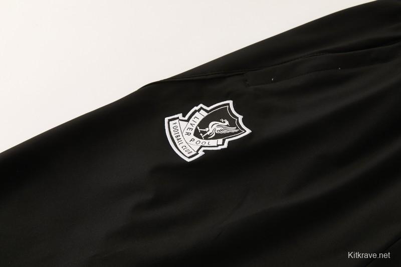 26/27 Liverpool Green Full Zipper Hooded Jacket Tracksuit + Black Long Pants