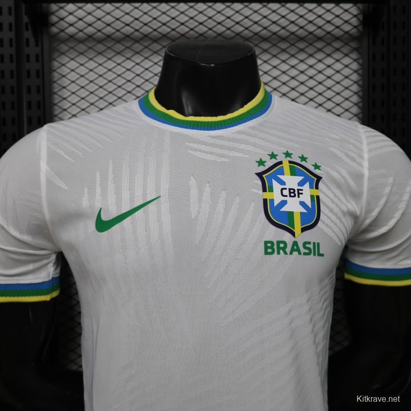 Player Version 2026 Brazil White with Palm Leaf Pattern Special Edition Jersey