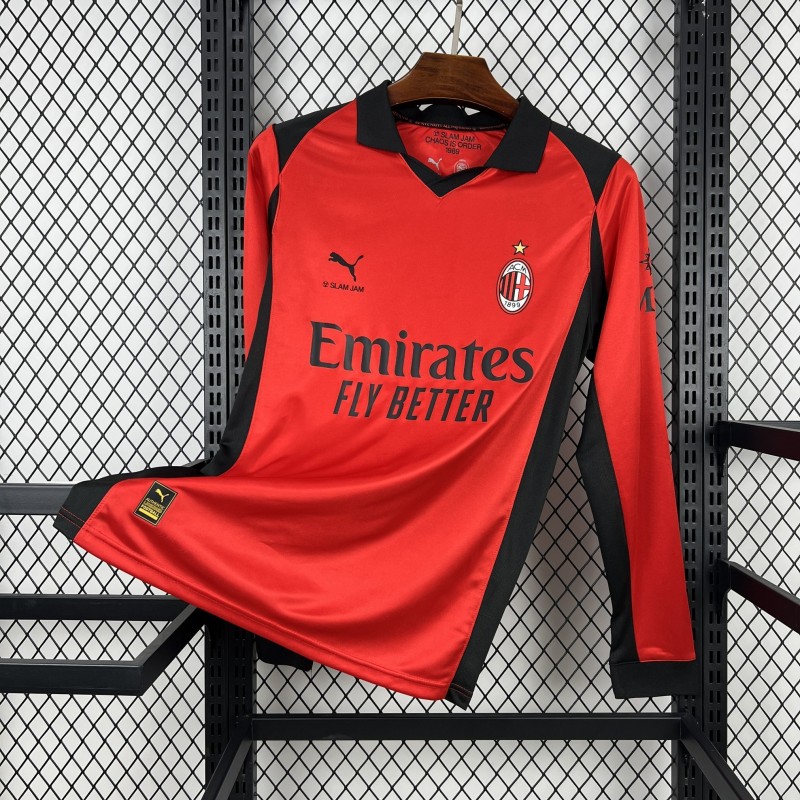25/26 AC Milan x Slam Jam Limited Edition Long Sleeve Red Forth Jersey