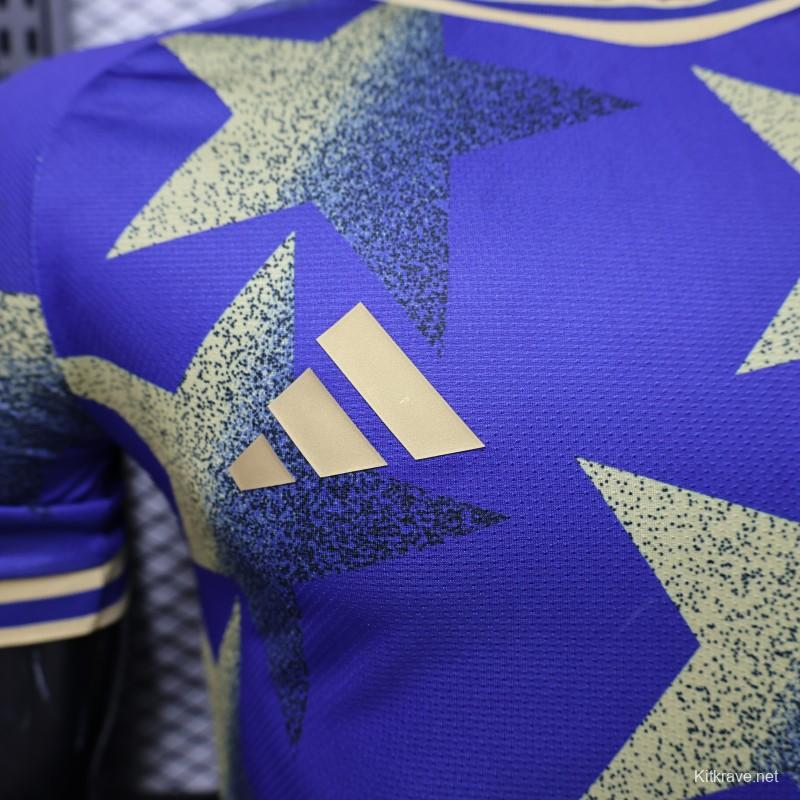 Player Version 2026  Argentina AFA Adidas Special Edition Royal Blue Gold Star Print Champions Jersey