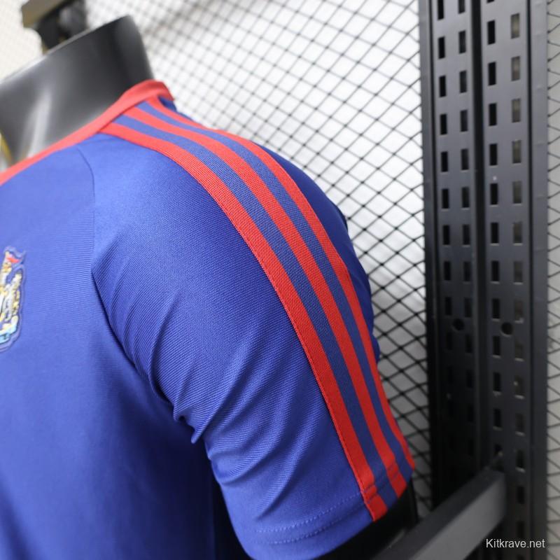 Player Version 26/27 Newcastle United Blue 1990 Vintage Remake  Short Sleeve Away Jersey