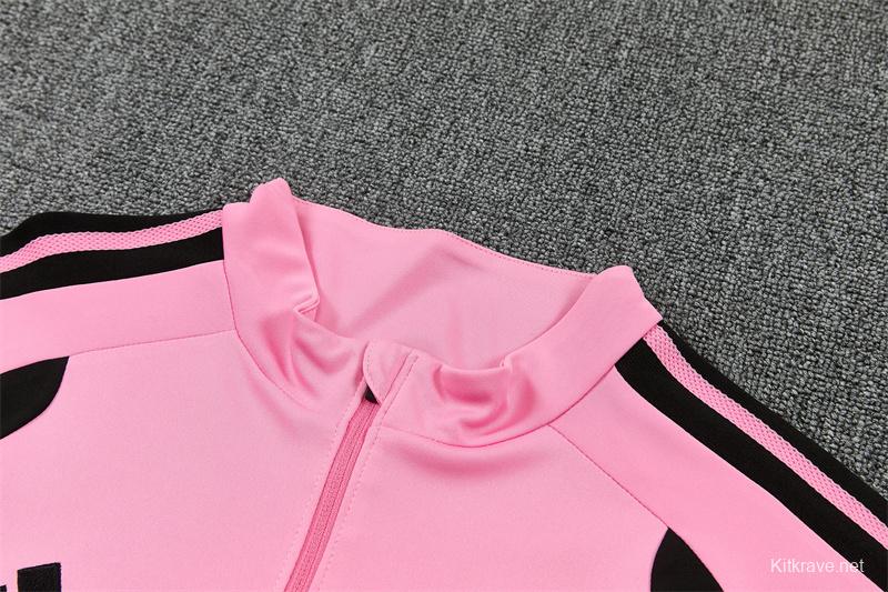 2026 Inter Miami CF Pink  Half Zipper Jacket Tracksuit + Black Long Pants