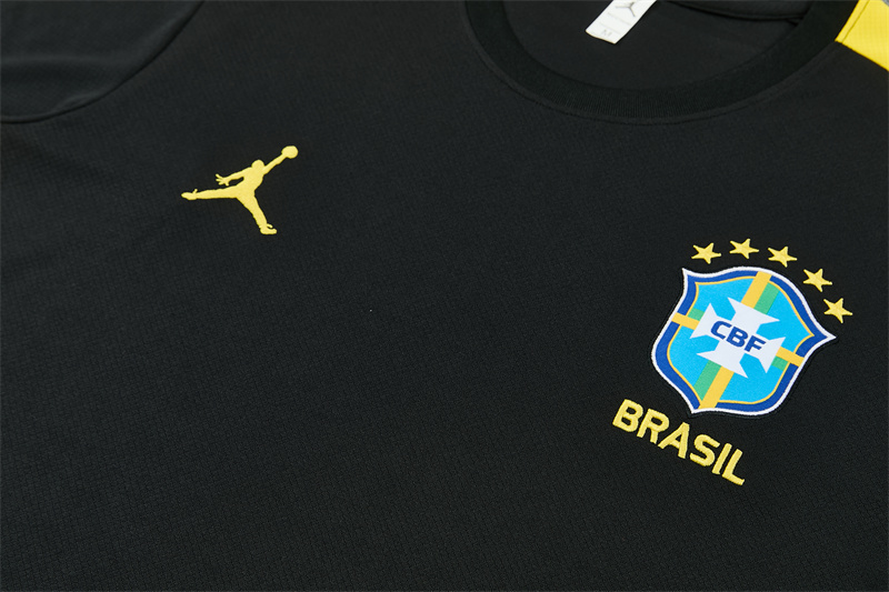 2026 Brazil Black & Yellow Short Sleeve+Soccer Shorts