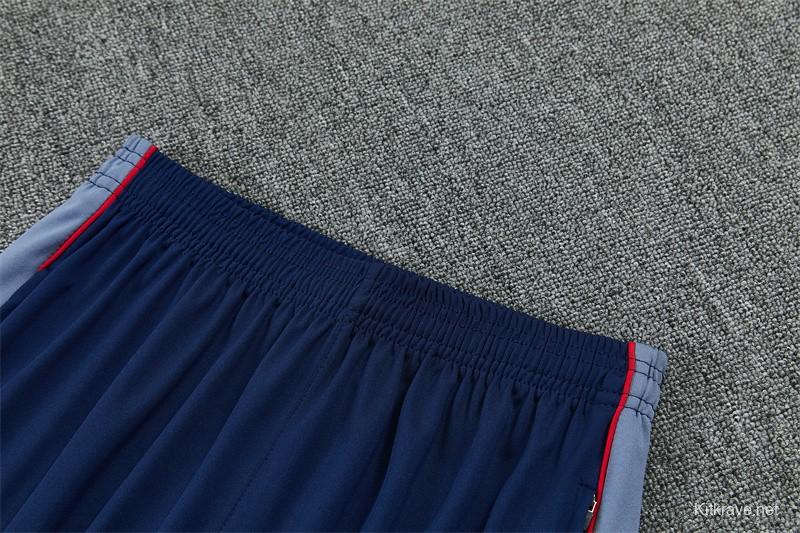 2026 England Grey Half Zipper Jacket Tracksuit + Navy  Blue Long Pants (Nike)