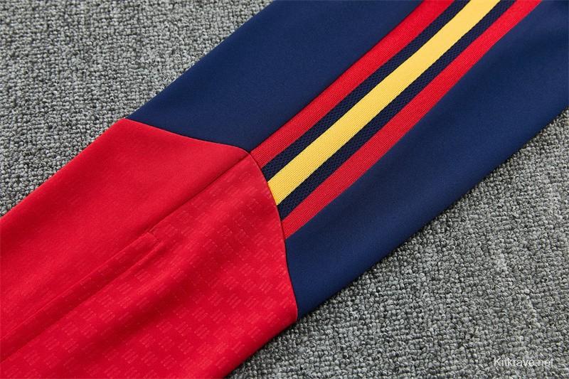 26/27 Spain Home Red Half Zipper Jacket Tracksuit + Long Pants