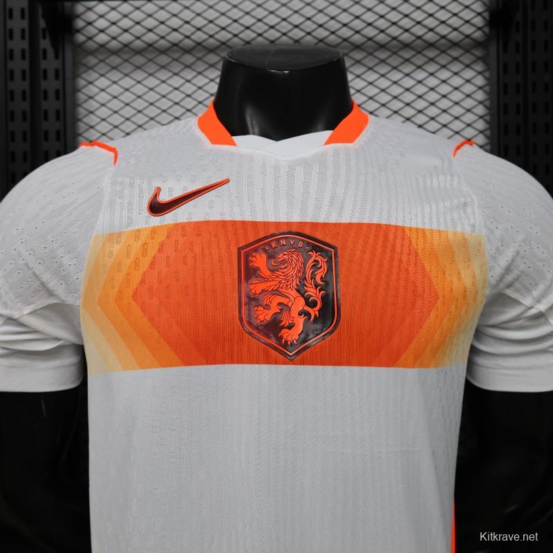 Player Version 2026 Netherlands  White with Orange  Away Jersey