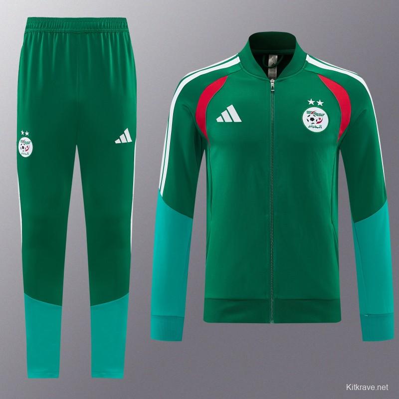 26/27 Algeria  Dark Green  Zipper Training Jacket Tracksuit + Long Pants (Adidas)