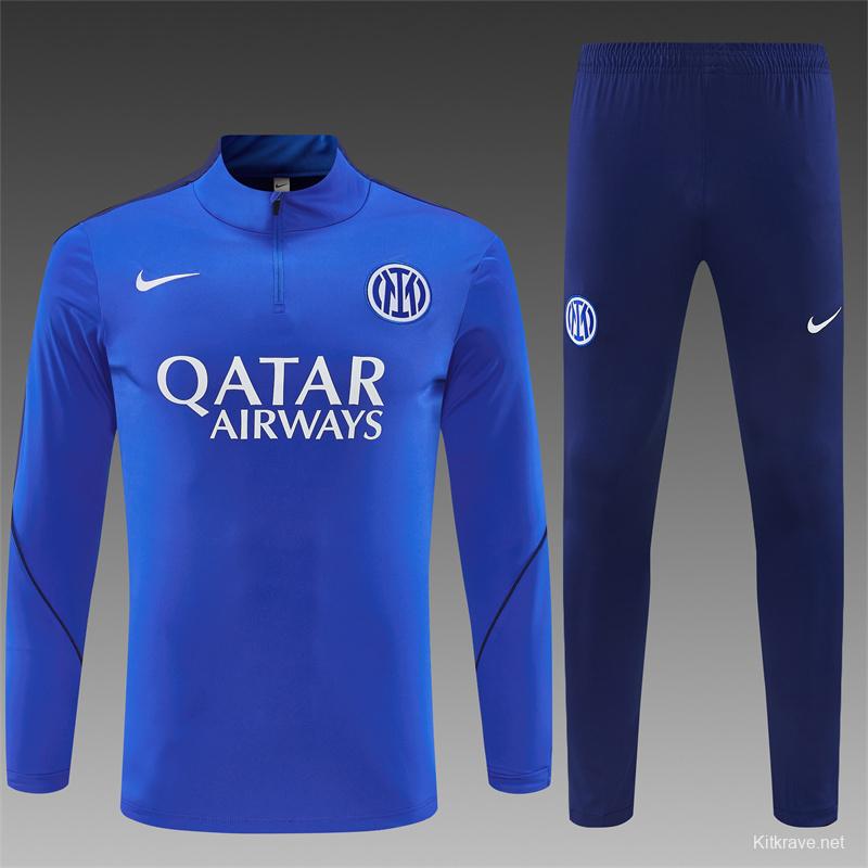 2026 Inter Milan Royal Blue Half  Zipper Jacket Tracksuit + Long Pants (Nike)