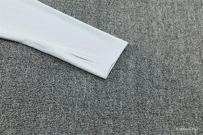 2026 Spain Black & White Half Zipper Jacket Tracksuit + Long Pants