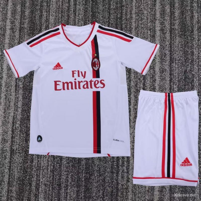 Retro 2010/11 Kids AC Milan White Away Jersey