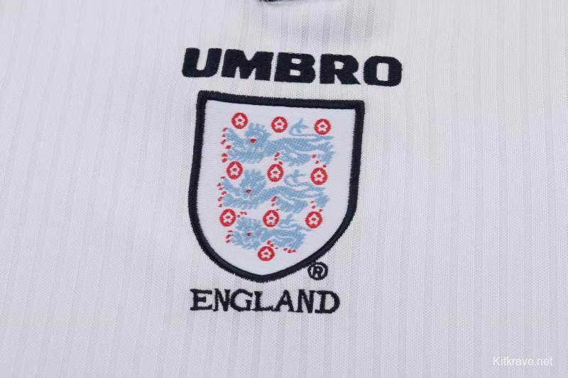 Retro Kids 1998 England Home Long Sleeve Jersey