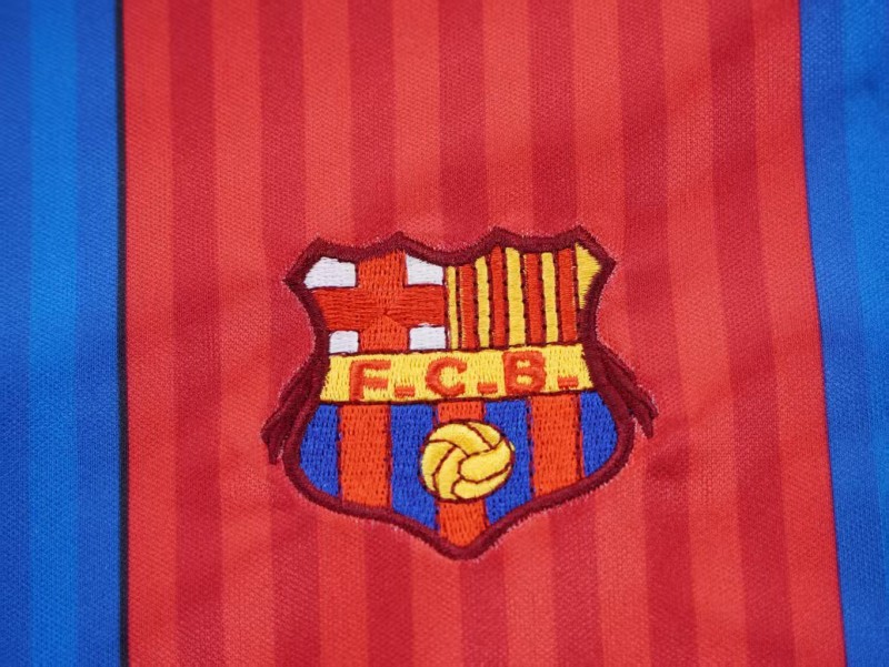 Retro 1989/92 Kids FC Barcelona Blue & Red Stripe Home Jersey