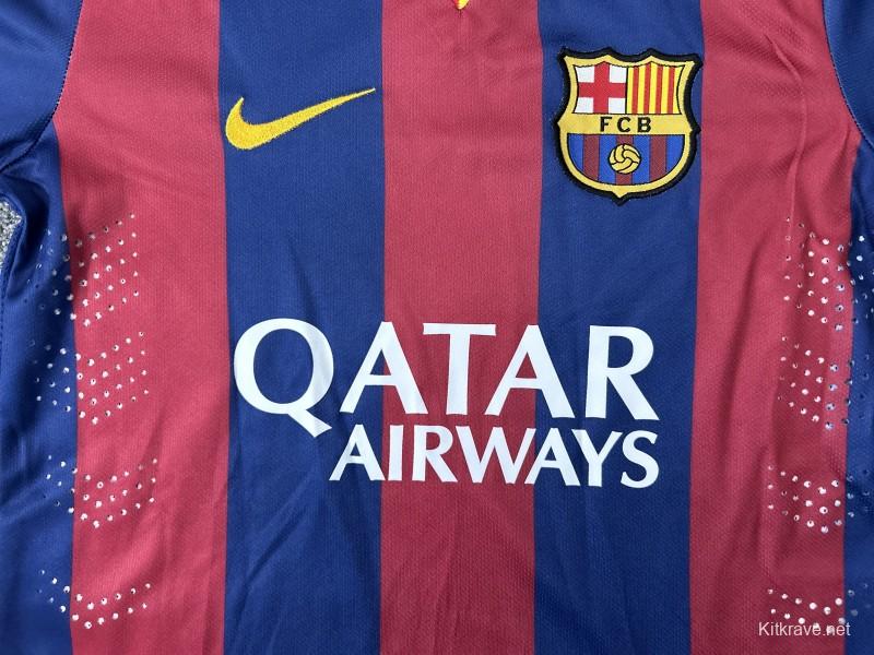 Retro Kids 14/15 Barcelona Home Long Sleeve Jersey