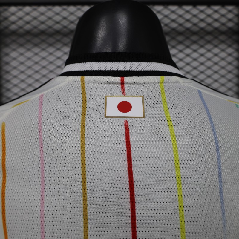 Player Version 2026 Japan Special Edition White with Rainbow  Pinstripe Long Sleeve Jersey