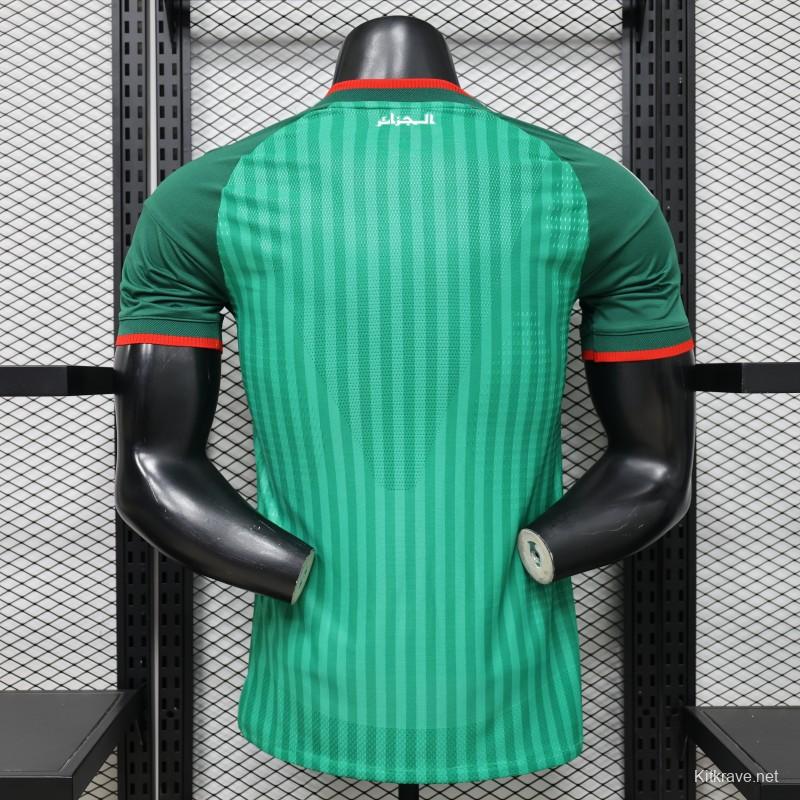 Player Version 26/27 Algeria Away Green with Tonal Vertical Stripe  Jersey