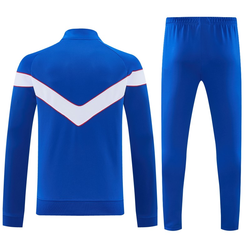 26/27 Chelsea  Blue&White Full Zipper Jacket Tracksuit + Long Pants