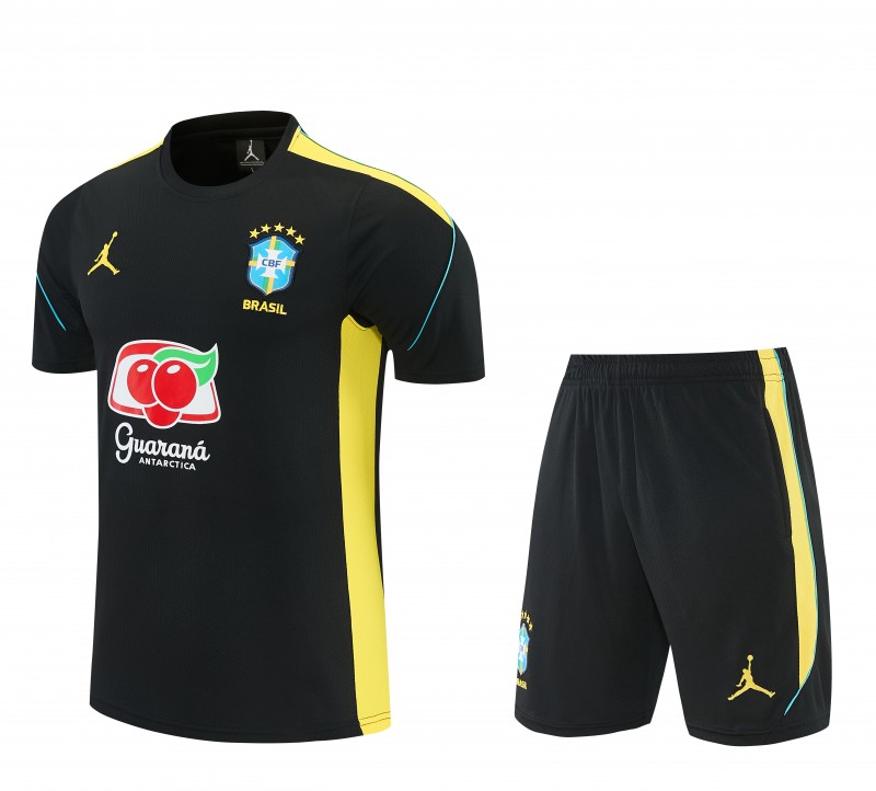 2026 Brazil Black Short Sleeve + Soccer Shorts
