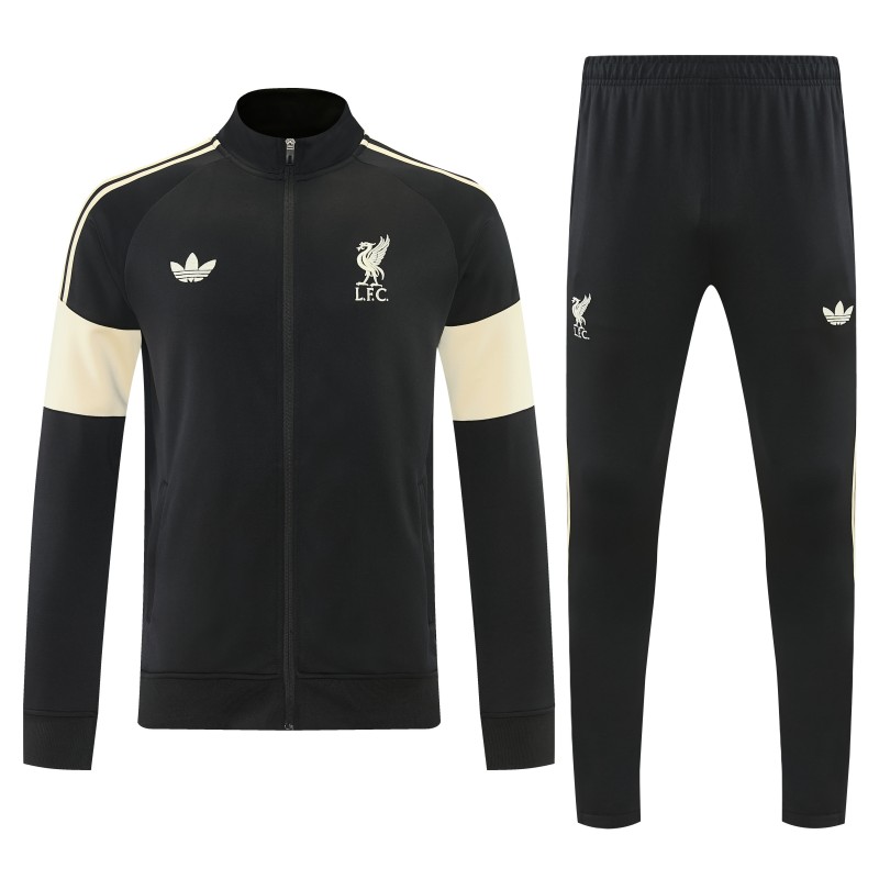 26/27 Liverpool Black & Cream Full Zipper Jacket Tracksuit + Long Pants