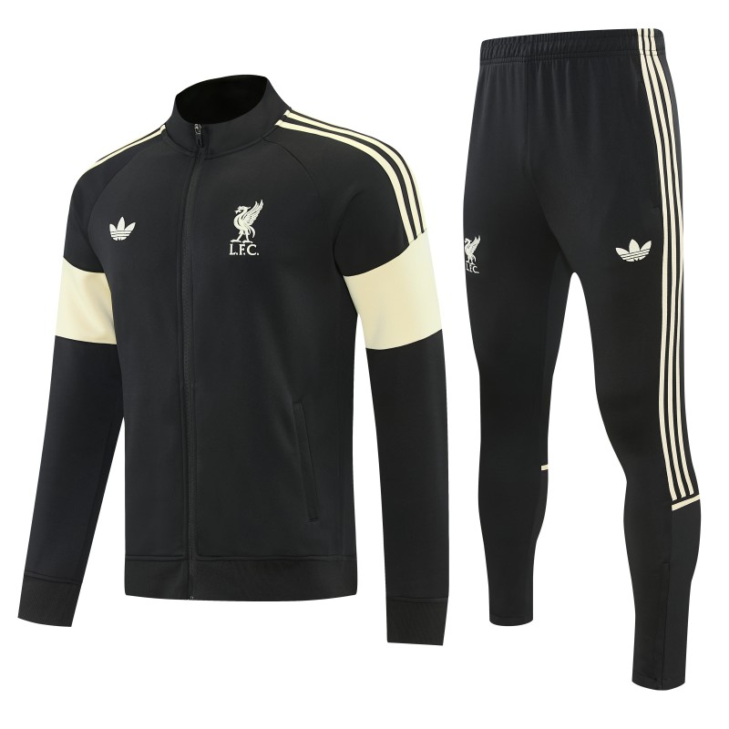 26/27 Liverpool Black & Cream Full Zipper Jacket Tracksuit + Long Pants