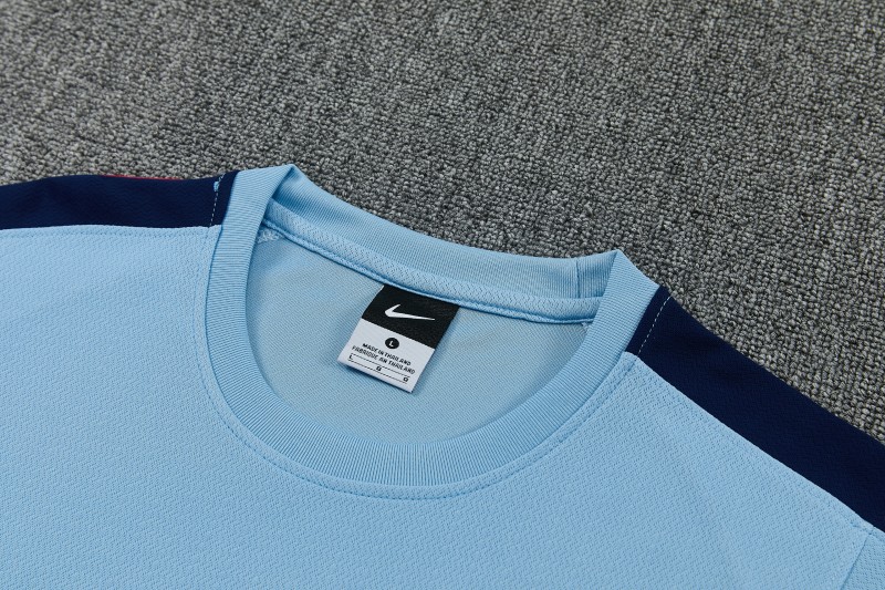 2026 England Sky Blue Short Sleeve + Navy Blue Soccer Shorts