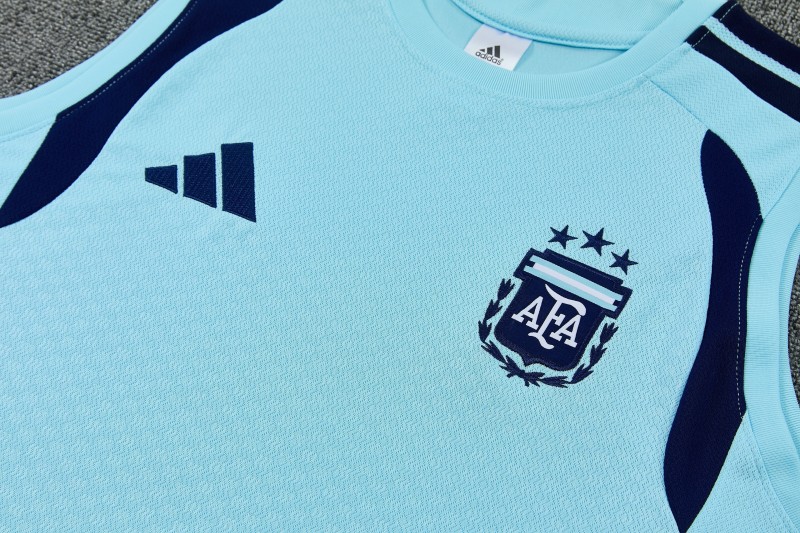 26/27 Argentina Sky Blue Sleeveless Training Vest +Soccer Shorts