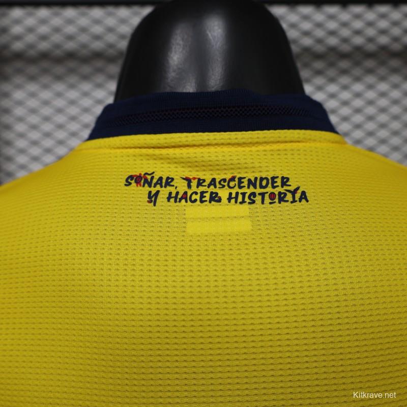Player Version 2026 Ecuador Yellow with Tonal Wave  Home Jersey