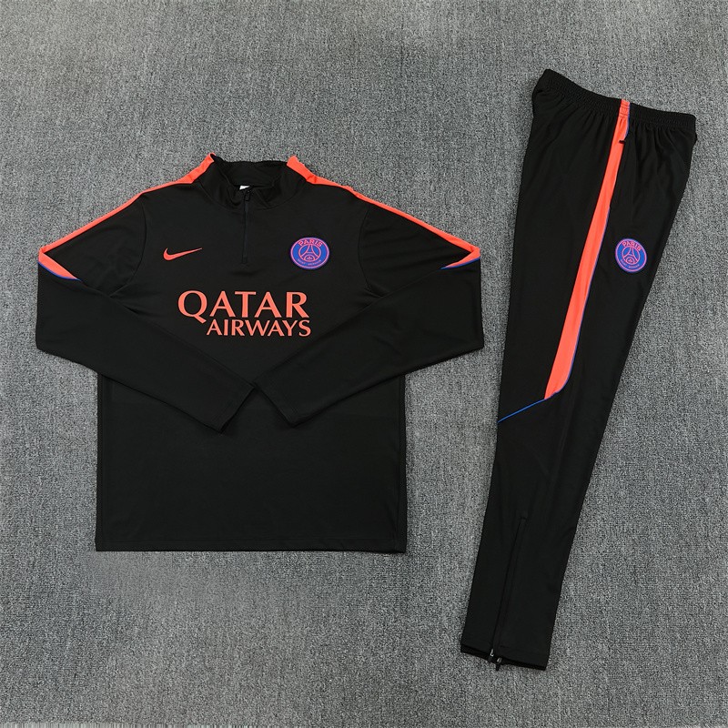 Player Version 26/27 Paris Black Half Zipper Jacket+Long Pants