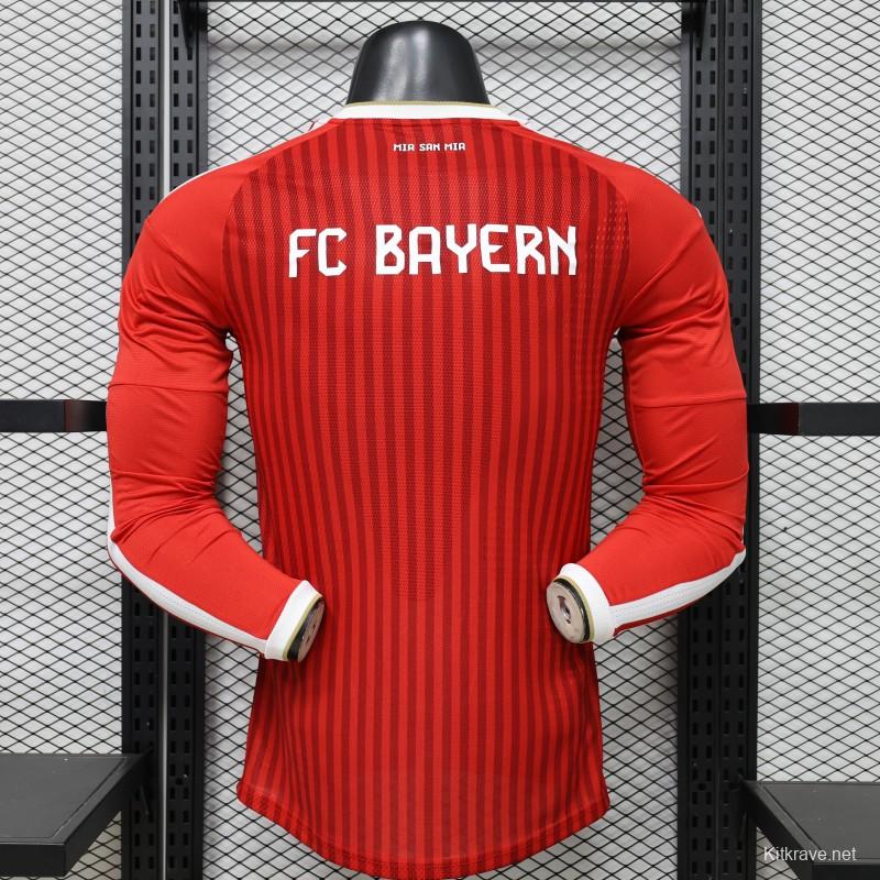 Player Version 26/27 FC Bayern Munich Red-on-Red Diagonal Stripe  Long Sleeve Jersey