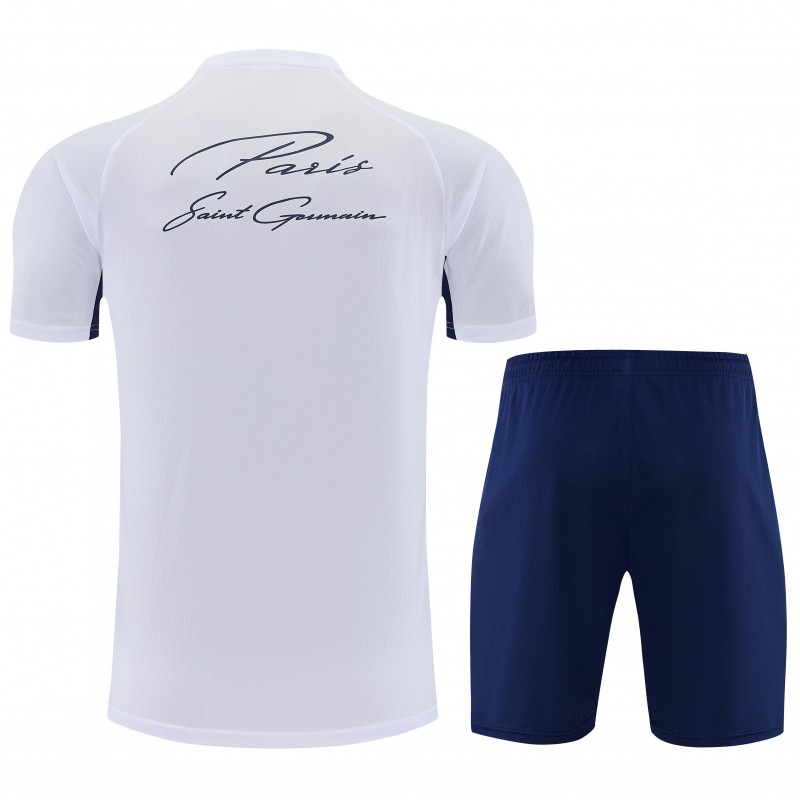 26/27 Paris Saint-Germain White Short Sleeve+Soccer Shorts