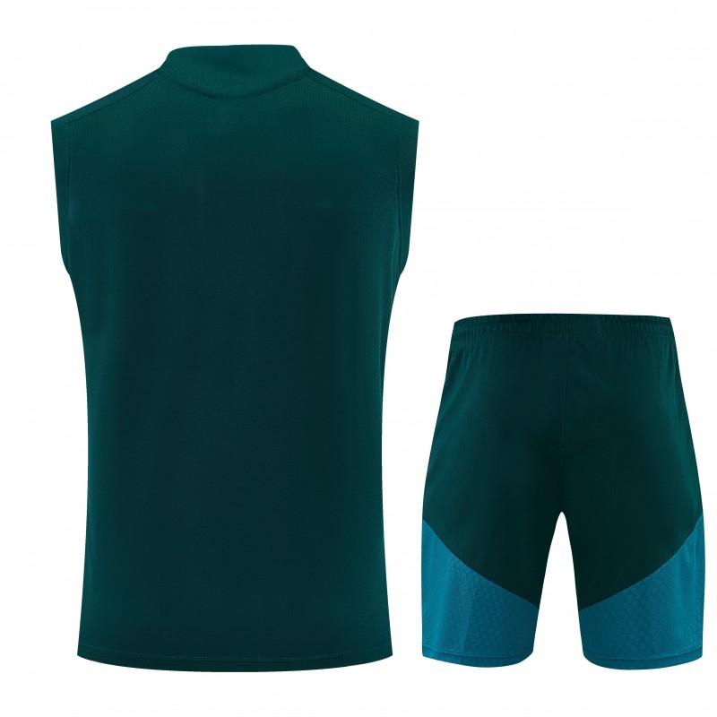 26/27 Real Madrid Dark Green Sleeveless Training Vest +Shorts Set