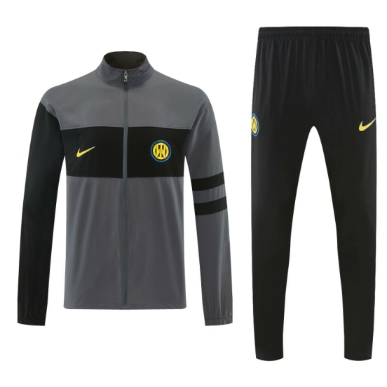 26/27 Inter Milan Grey & Black Full Zipper Jacket Tracksuit + Long Pants