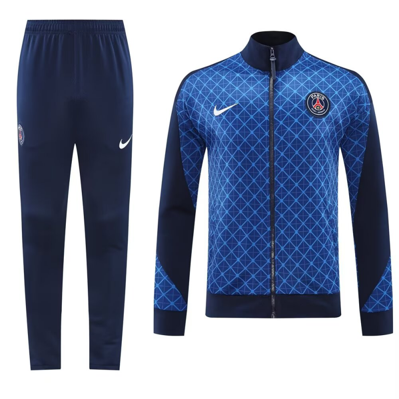 24/25 Paris Saint-Germain  Blue Full Zipper Jacket Tracksuit + Long Pants