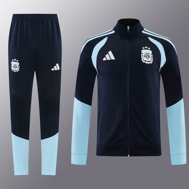 26/27 Argentina Royal Blue Full Zipper Jacket Tracksuit + Long Pants