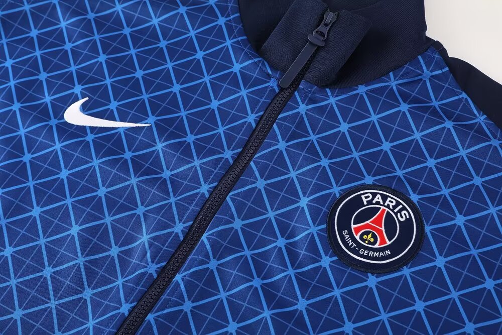 24/25 Paris Saint-Germain  Blue Full Zipper Jacket Tracksuit + Long Pants