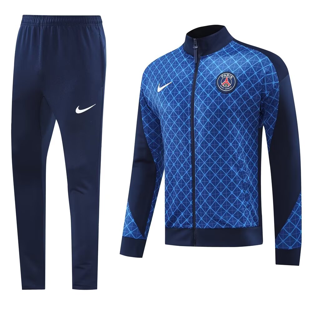 24/25 Paris Saint-Germain  Blue Full Zipper Jacket Tracksuit + Long Pants
