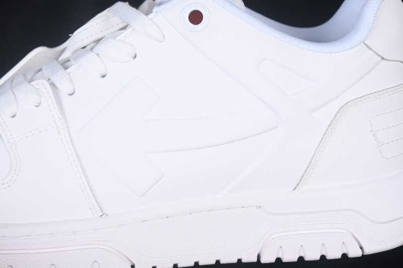 Off-White Out Of Office Low-Top Casual Sneakers in White with Orange Arrow - AJD4