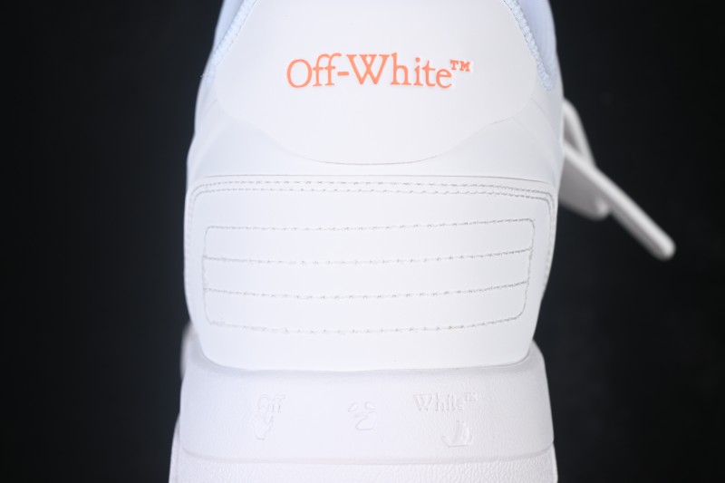 Off-White Out Of Office Low-Top Casual Sneakers in White with Orange Arrow - AJD4