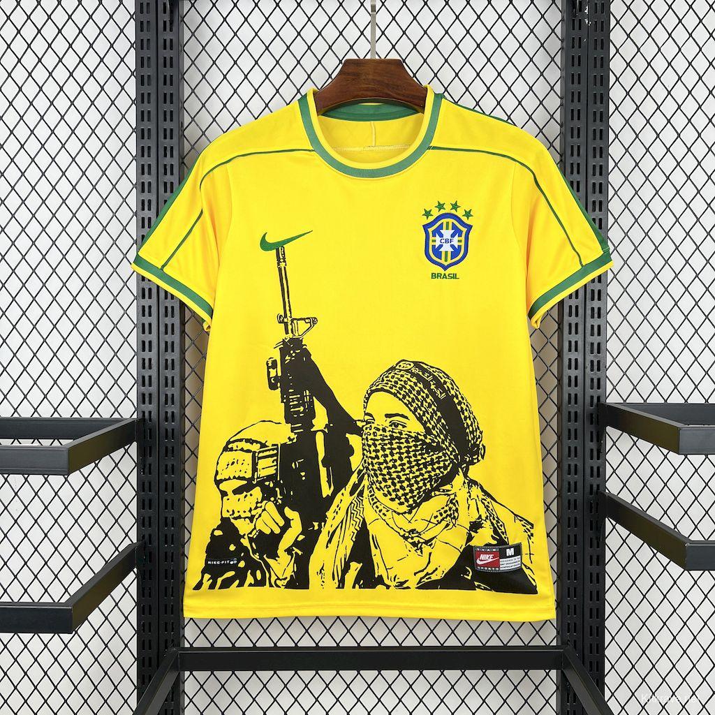 1998 Retro Brazil X Soldier Home Jersey