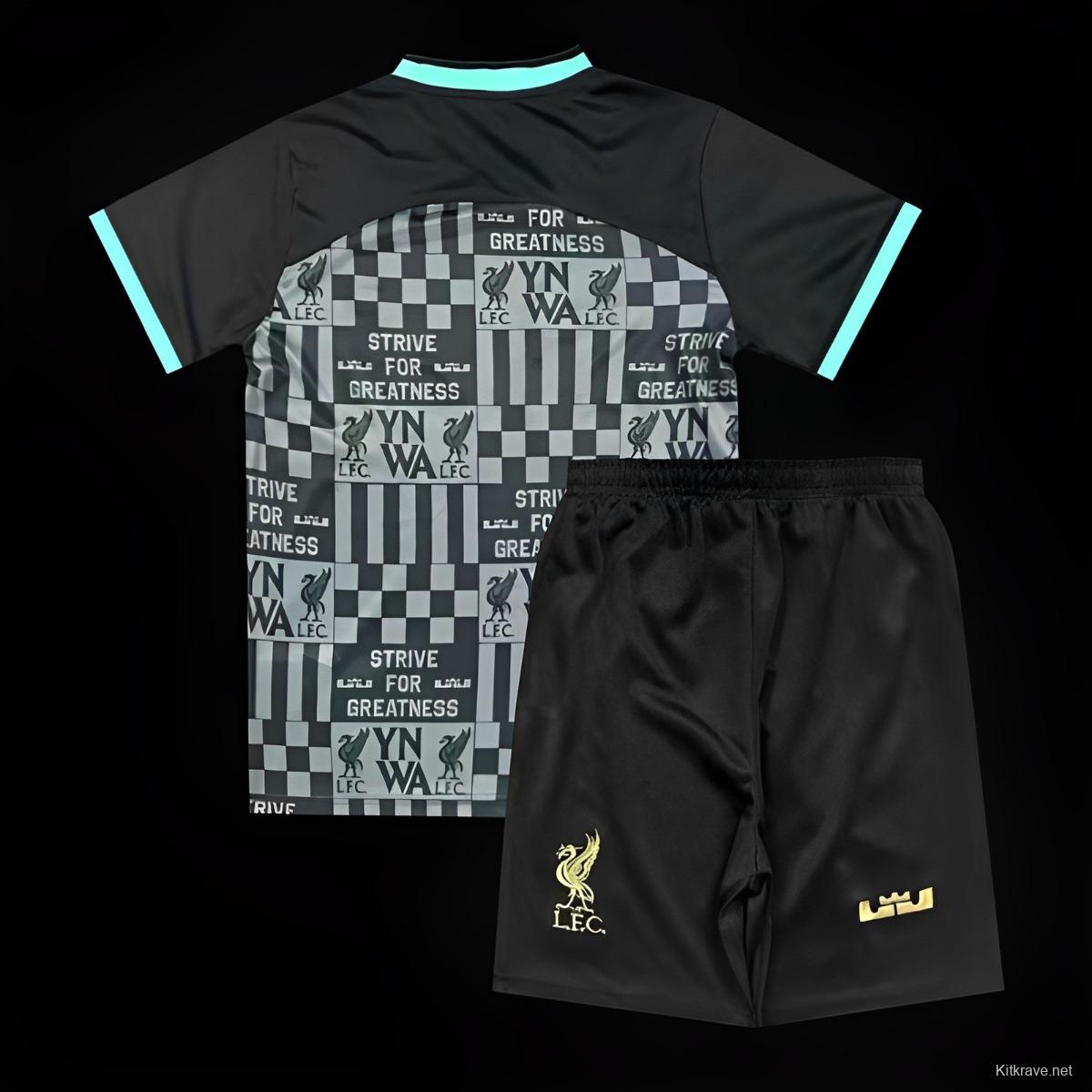 23/24 Kids Liverpool xLebron YNWA Black Jersey