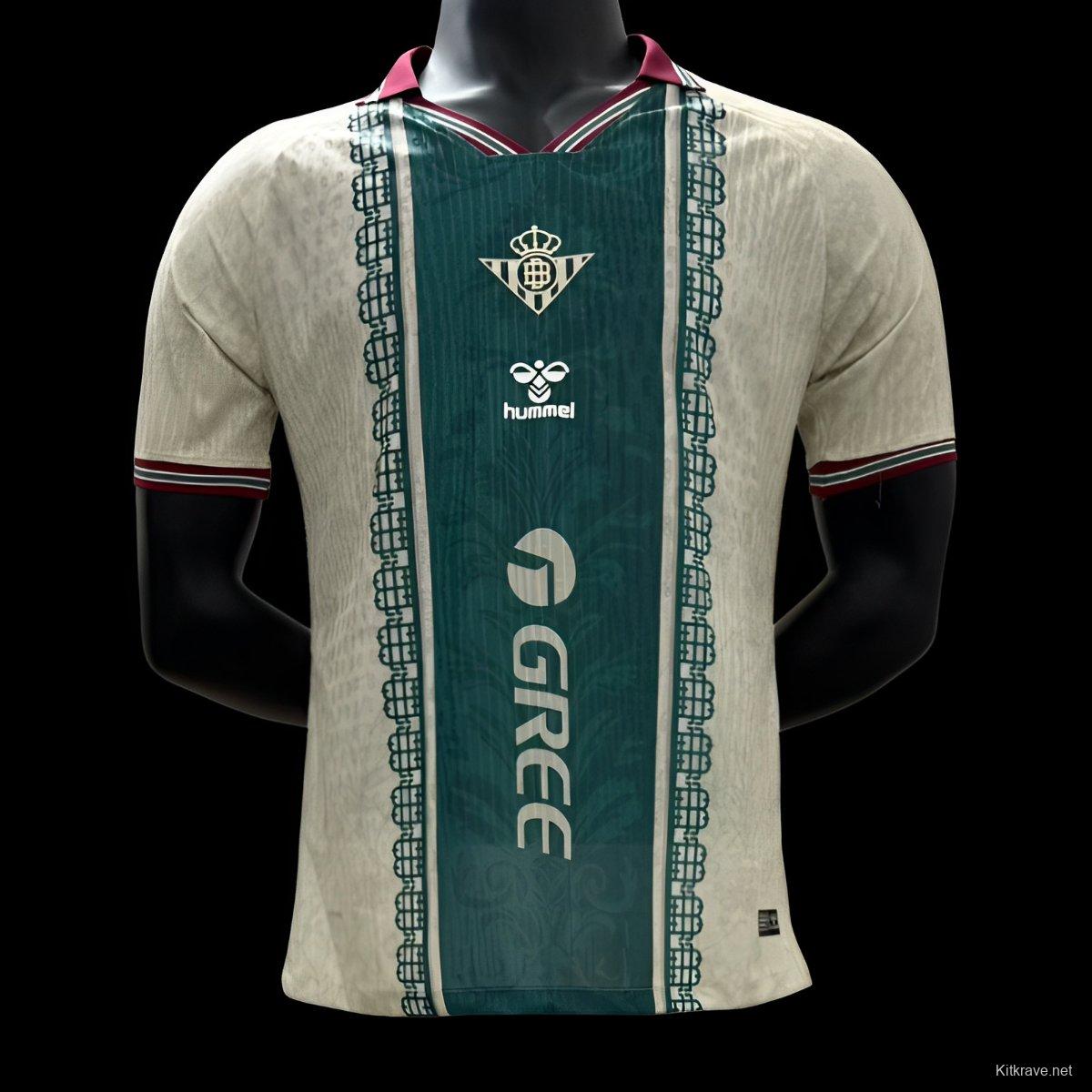 Player Version 25/26 Real Betis White with Green Central Stripe Jersey